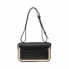 Borsa donna a tracolla 046g 01 nero nappa+rafia