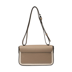 Borsa a tracolla da donna 046g 01 cappuccino+rafia