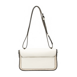 Borsa da donna a tracolla 046g 01 panna + rafia