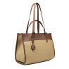 Borsa da spiaggia donna 045g marrone cognac+rattan