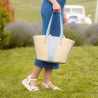 Borsa da spiaggia donna 044g 01 cielo blu+rafia lifestyle