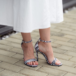 Sandali donna 1349 satin zebra bianca lifestyle