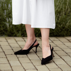 Sandali donna 1343 nero velluto lifestyle