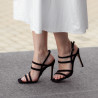 Sandali donna 1345 nero velluto lifestyle