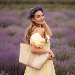 Borsa da spiaggia donna 044g nude+rafia lifestyle