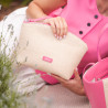 Borsa da spiaggia donna 044g 01 rosa Barbie+rafia