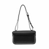 Borsa a tracolla da donna 046g 01 nero + rafia nera