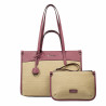 Borsa da spiaggia donna 045g 01 lampone rosa+rafia
