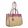 Borsa da spiaggia donna 045g 01 lampone rosa+rafia