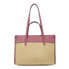 Borsa da spiaggia donna 045g 01 lampone rosa+rafia