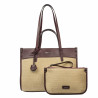 Borsa da donna da spiaggia 045g 01 bordeaux + rafia