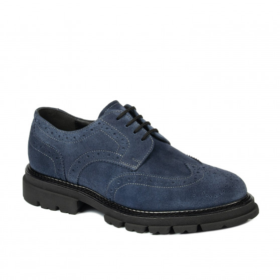 Scarpe casual uomo 989 azzurro velour