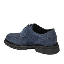 Scarpe casual uomo 989 azzurro velour