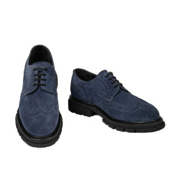 Scarpe casual uomo 989 azzurro velour