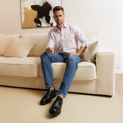 Scarpe eleganti uomo 972 vernice indaco combinato lifestyle