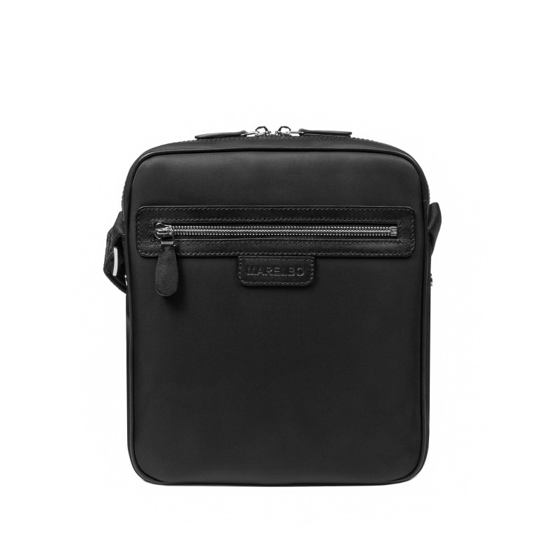 Borsa a tracolla da uomo 304g 01 tessuto nero+nappa nero