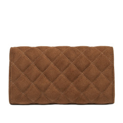 Borsa a tracolla da donna 048g scamosciata marrone