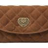 Borsa a tracolla da donna 048g scamosciata marrone