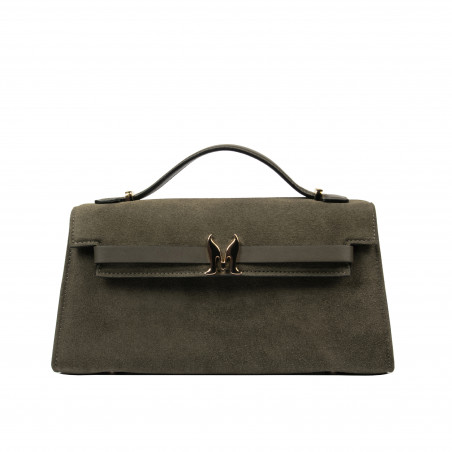 Borsa a tracolla donna 041g camoscio oliva