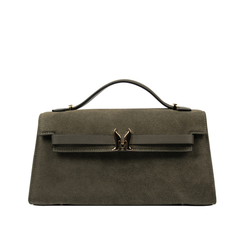 Borsa a tracolla donna 041g camoscio oliva