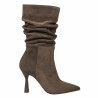 Stivaletti con tacco donna 1410 camoscio cioccolato