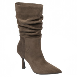 Stivaletti con tacco donna 1410 camoscio cioccolato