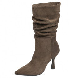 Stivaletti con tacco donna 1410 camoscio cioccolato