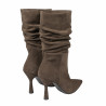 Stivaletti con tacco donna 1410 camoscio cioccolato