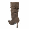 Stivaletti con tacco donna 1410 camoscio cioccolato