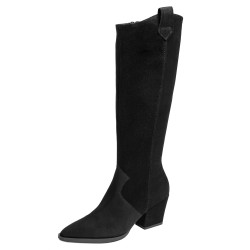 Stivale con tacco donna 1412 velluto nero