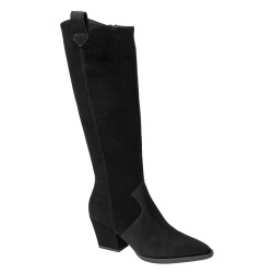 Stivale con tacco donna 1412 velluto nero