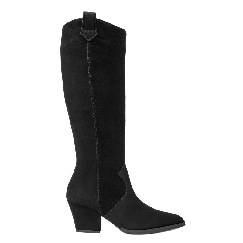 Stivale con tacco donna 1412 velluto nero