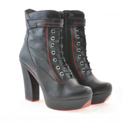 Stivali donna 3261 nero+rosso