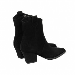 Stivaletti con tacco donna 1411 nero velluto