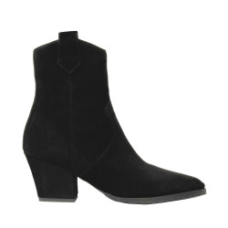 Stivaletti con tacco donna 1411 nero velluto
