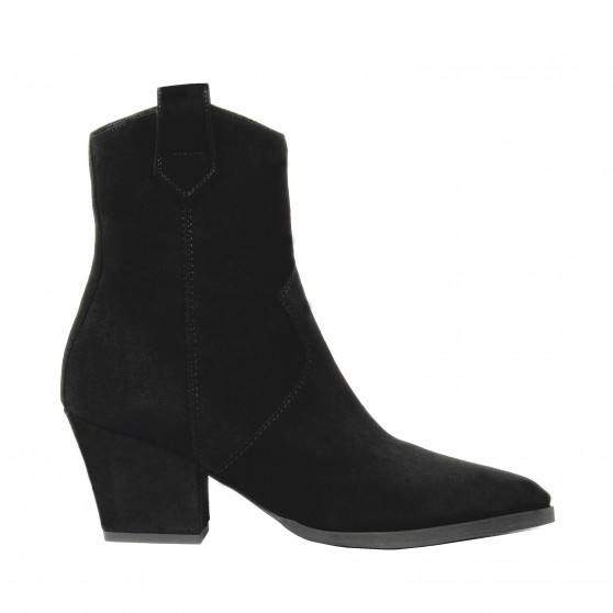 Stivaletti con tacco donna 1411 nero velluto