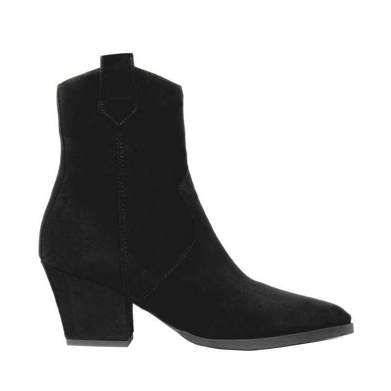 Stivaletti con tacco donna 1411-1 nero velour
