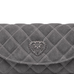 Borsa donna a tracolla 048g 01 camoscio grigio