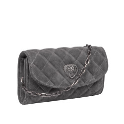 Borsa donna a tracolla 048g 01 camoscio grigio