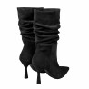 Stivali con tacco donna 1410 nero velluto