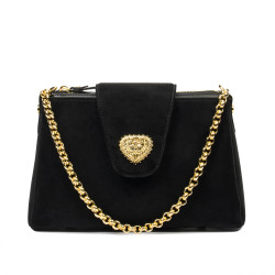 Borsa donna a spalla 051g nero camoscio