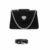 Borsa donna a tracolla 051g 01 nero camoscio