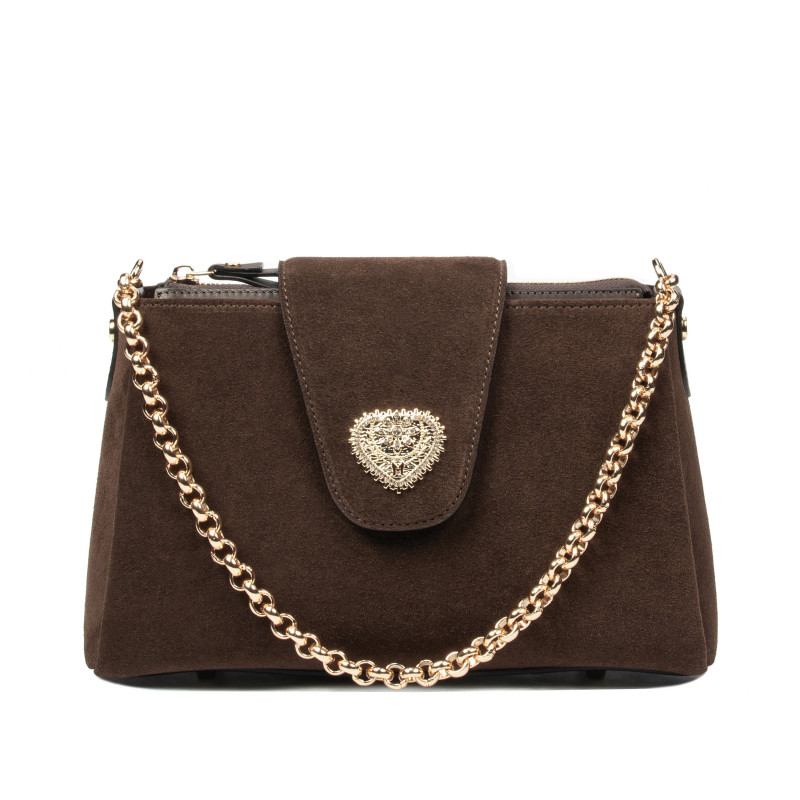 Borsa da donna a tracolla 051g suede cioccolato