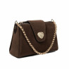 Borsa da donna a tracolla 051g suede cioccolato