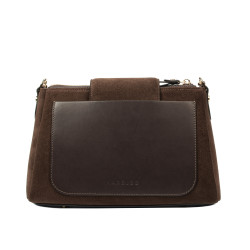 Borsa da donna a tracolla 051g suede cioccolato