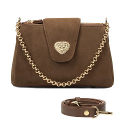 Borsa donna a tracolla 051g camoscio latte