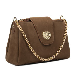 Borsa donna a tracolla 051g camoscio latte