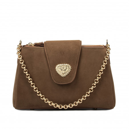 Borsa donna a tracolla 051g camoscio latte