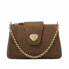 Borsa donna a tracolla 051g camoscio latte