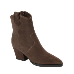 Stivaletti con tacco donna 1411 suede cioccolato